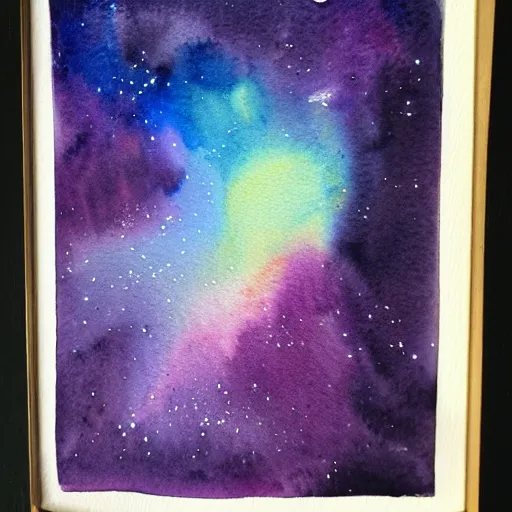 Image similar to opal galaxy, watercolour