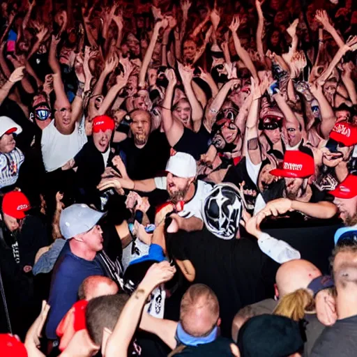 Image similar to Donald trump moshpit at insane clown posse concert