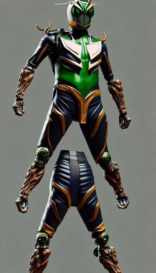 Prompt: full body of kamen rider, big belt hero action pose, human structure bee concept art, human anatomy, intricate detail, hyperrealistic art and illustration by irakli nadar and alexandre ferra, unreal 5 engine highlly render, global illumination