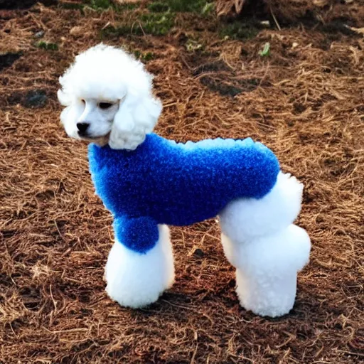 Prompt: a miniature poodle llama