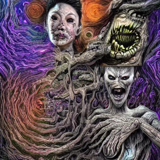 Prompt: greatest transfer of wealth to the rich in history scariest horror nightmare by junji ito and horiyoshi iii, digital art, deepdream cosmic, 3 d high definition, trending on artstation, photorealistic, high resolution, 8 k, octane, hyper detailed, trending on deviantart highly detailed and intricate, sharp focus, photography, unreal engine