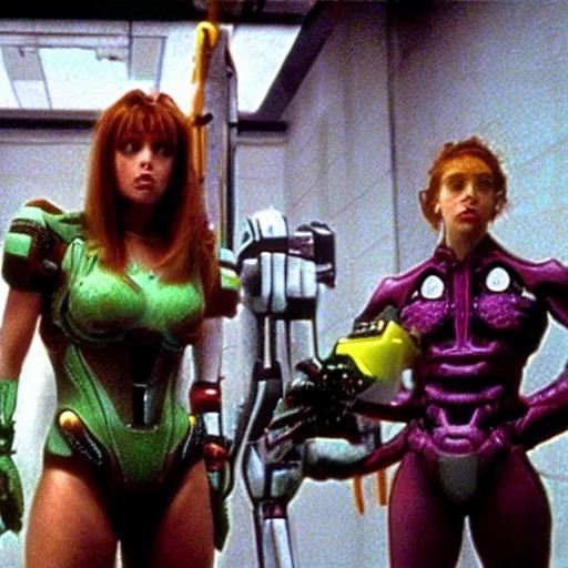 Image similar to a still of the movie weird science, 2 0 0 2 metroid prime visuals aesthetic