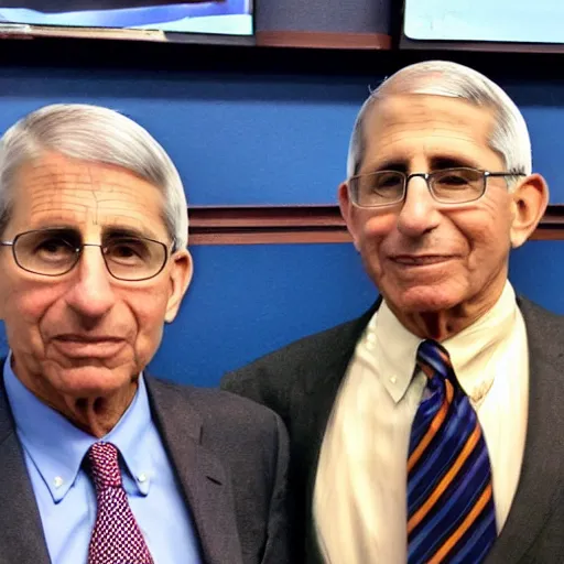 Prompt: a photo of George Floyd standing next to Dr. Anthony Fauci