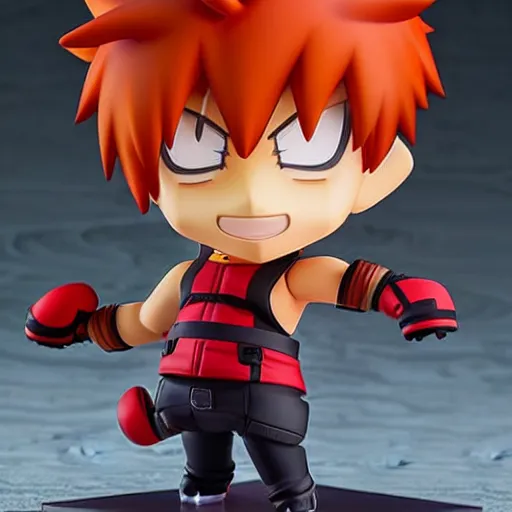 Prompt: high quality portrait flat matte painting of cute Bakugou Katsuki in the style of nendoroid ,from My Hero Academia , flat anime style, thick painting, medium close-up
