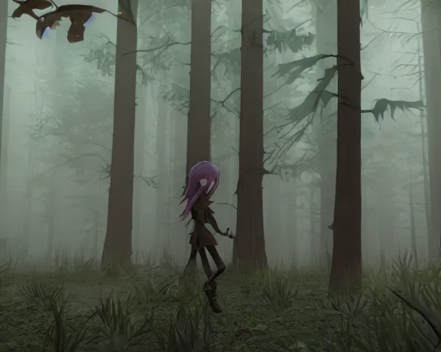 Prompt: average discord moderator in forest, cinematic, twilight, realistic, horror, fog, detailed, full body