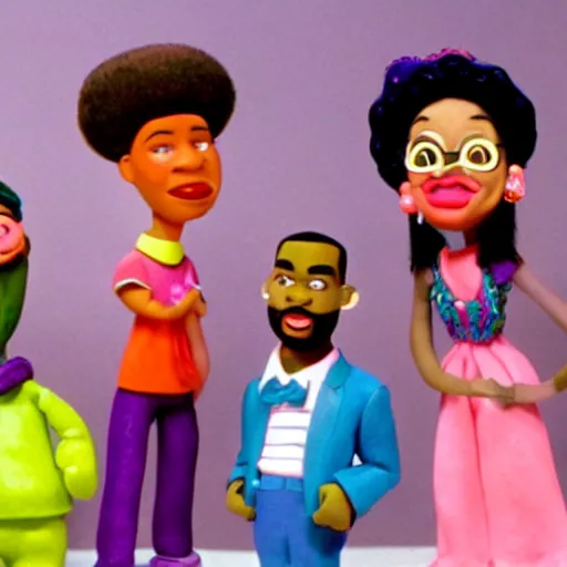 Image similar to A Still of Fresh Prince of Bel Air in the style of claymation