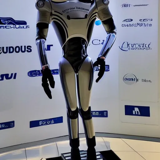 Image similar to f 1 driver charles leclerc, on display, posing like a statue, showing off his muscles, humanoid robot, who is a male android, shiny skin, made of ice, frozen ice statue, by the pool, a realistic detailed photo of a guy who is an attractive humanoid who is half robot and half humanoid, blank stare