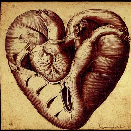 Image similar to Anatomical diagram of a heart by Leonardo Da Vinci