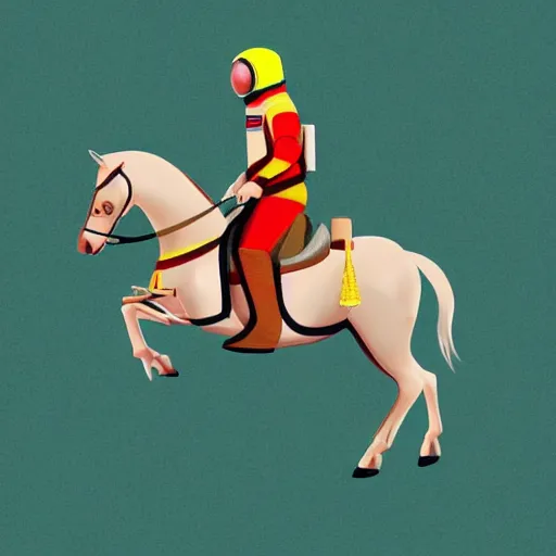 Image similar to an astronaut riding a horse. in the style of a photo