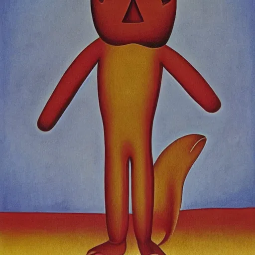 Image similar to abaporu by tarsila do amaral but the foot is wearing shoes.