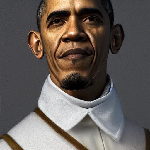 Image similar to realistic photo portrait of a man, renaissance style, looking like obama, volumetric lights, trending on artstation, studio photo, intricate details, highly detailed