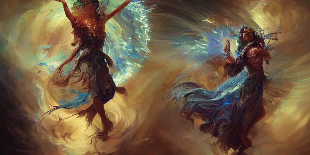 Prompt: beautiful model god of psychedelics dancing in a vortex, diamonds, angel, fantasy, dramatic lighting, highly detailed, digital painting, holding electricity, magic the gathering, hyper detailed, 3 d render, hyper realistic detailed portrait, peter mohrbacher, wlop, ruan jia