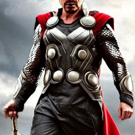 Prompt: robert downey jr as thor