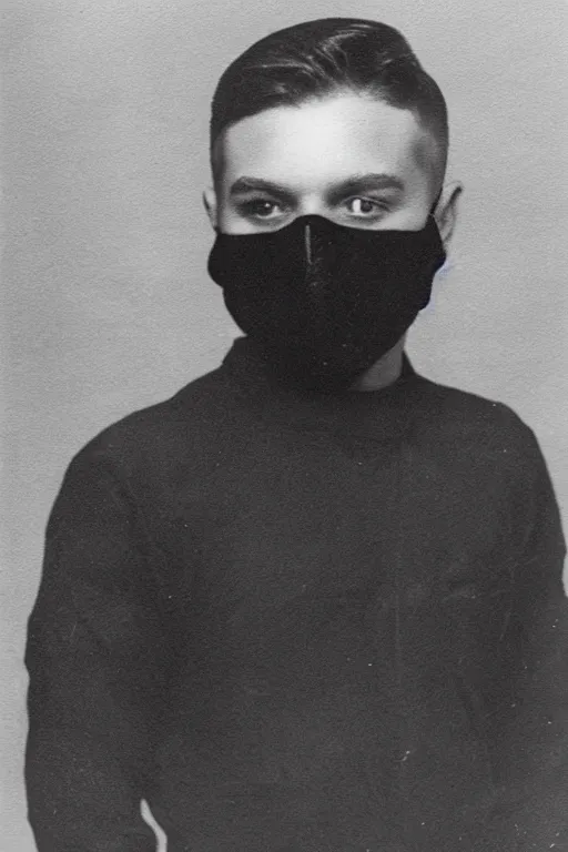 Image similar to studio photo of young man wearing black mask