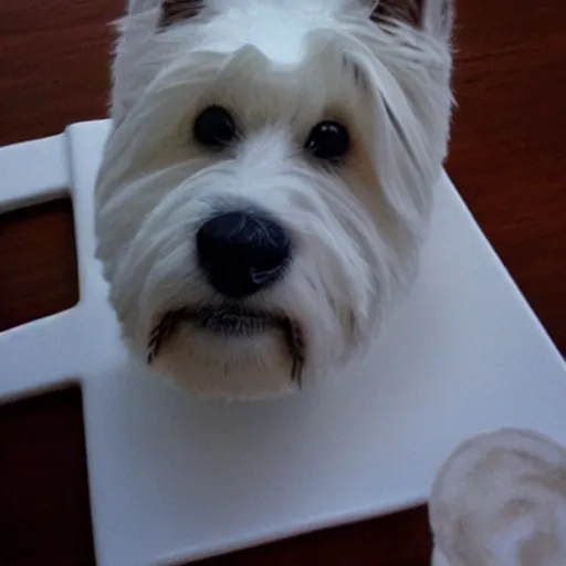 Image similar to latte art of a westie