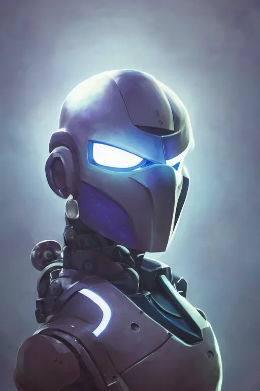 Image similar to epic mask helmet robot ninja portrait stylized as fornite style game design fanart by concept artist gervasio canda, behance hd by jesper ejsing, by rhads, makoto shinkai and lois van baarle, ilya kuvshinov, rossdraws global illumination radiating a glowing aura global illumination ray tracing hdr render in unreal engine 5