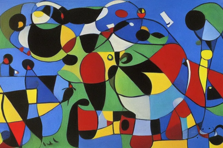 Image similar to a 3 d render of the painting'the tilled field by joan miro'