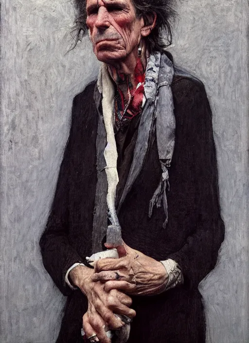 Image similar to keith richards by jeremy lipking egon schiele gottfried helnwein