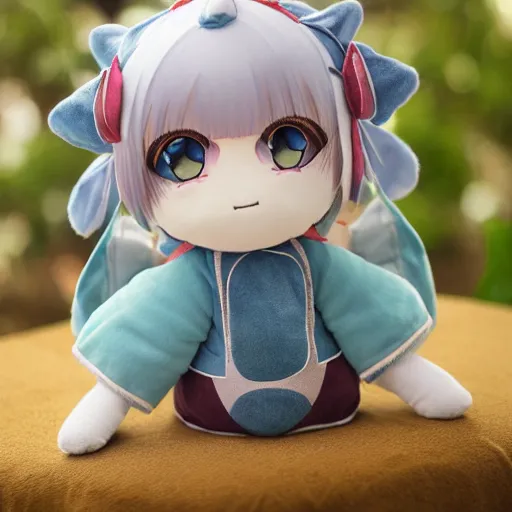 Prompt: cute fumo plush of a girl from the kingdom of the sky, vray, floating island