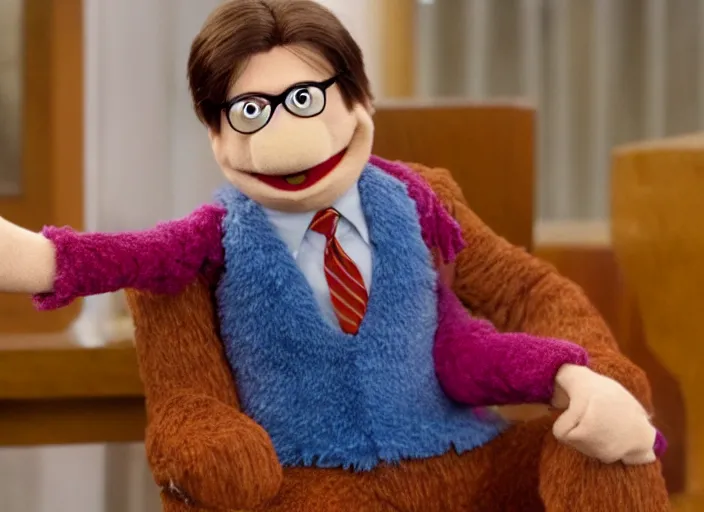 Image similar to film still of Dwight Schrute as a muppet from The Office, 4k