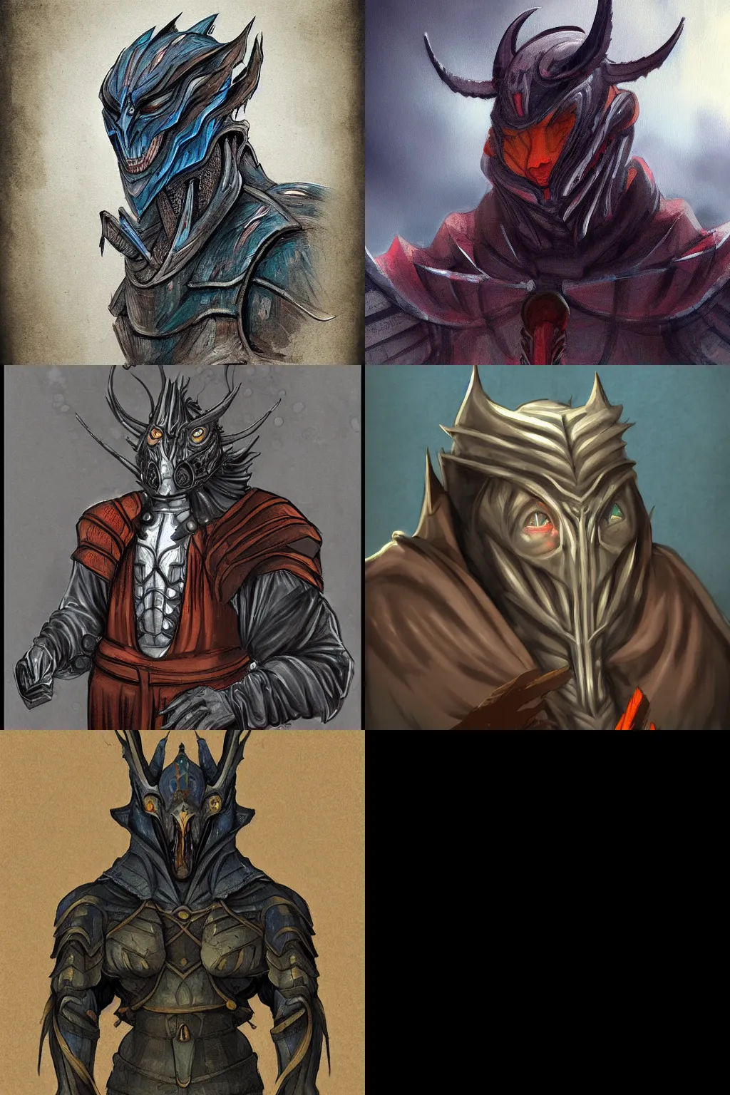 Prompt: Medieval Kaijus, portrait, concept art