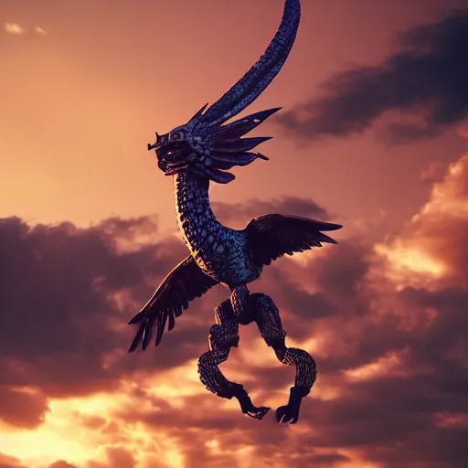 kukulkan flying in the sky, hyper realistic, octane | Stable Diffusion ...