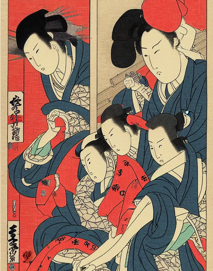 Prompt: ukiyo - e cyberpunk