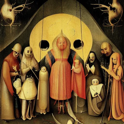 Image similar to Among Us imposter sus by Hieronymus Bosch