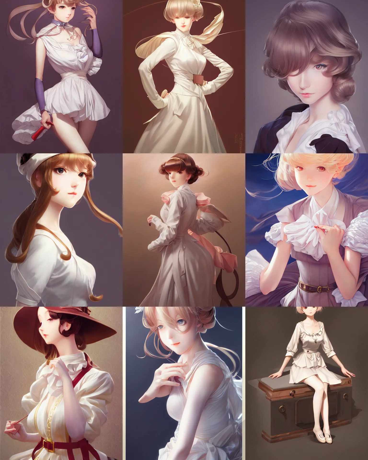 Prompt: girl full - body full - portrait elegant clothes clothing elegance trending on artstation drawn by range murata and leyendecker extremely infinite detail and correct anatomy painting artstation trending girl portrait by range murata and leyendecker extremely detailed image volumetric lighting art most fine lighting most fine face most fine beautiful art
