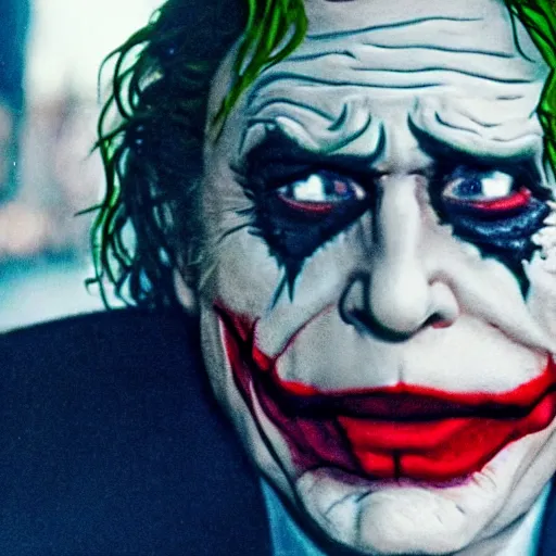 Image similar to stunning awe inspiring ( ( bernie sanders ) ) as the joker in batman the movie, movie still 8 k hdr atmospheric lighting