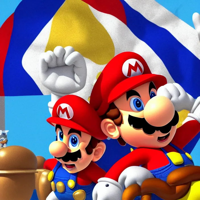 Image similar to super mario as a russian president