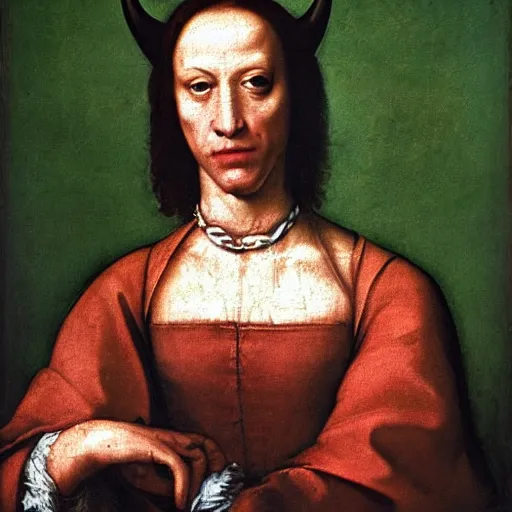 Prompt: Renaissance painting portrait of the devil