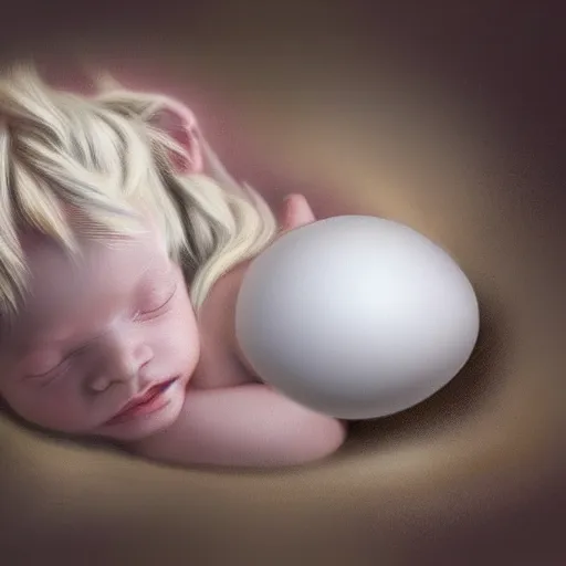 Image similar to a baby unicorn sleeping in an cracked egg, ultrarealistic, dramatic lighting, high details, 4 k, 8 k, best, accurate, trending on artstation, artstation, photorealism, ultrarealistic, digital painting, style of anne geddes