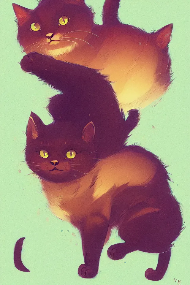 Image similar to cute cat, by victo ngai and andreas rocha and greg rutkowski, trending on artstation, unreal engine, 8 k hd wallpaperjpeg artifact, blur, artfact