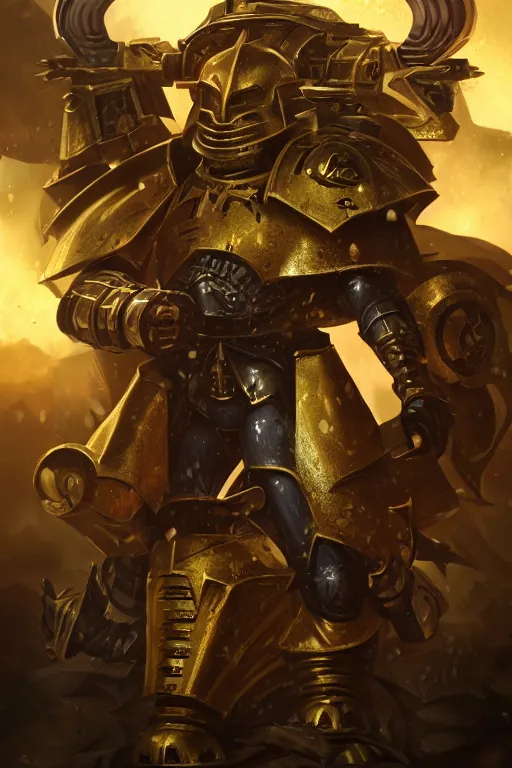 Image similar to armor portrait heros warhammer 4 0 k horus heresy fanart - the primarchs emperor by johannes helgeson animated with vfx concept artist & illustrator global illumination ray tracing hdr fanart arstation zbrush central hardmesh 8 k octane renderer comics stylized