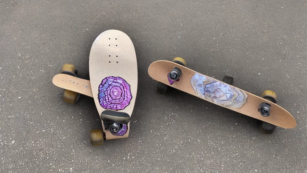 Image similar to skateboard with a geode decal