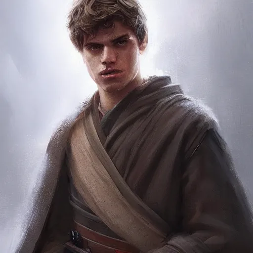 Image similar to portrait of a man by Greg Rutkowski, Ben Skywalker from the Star Wars Expanded Universe, highly detailed portrait, digital painting, artstation, concept art, smooth, sharp foccus ilustration, Artstation HQ