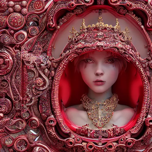 Image similar to princess of ruby, ornate, intricate, hyper detailed, masterpiece, 4 k, octane render