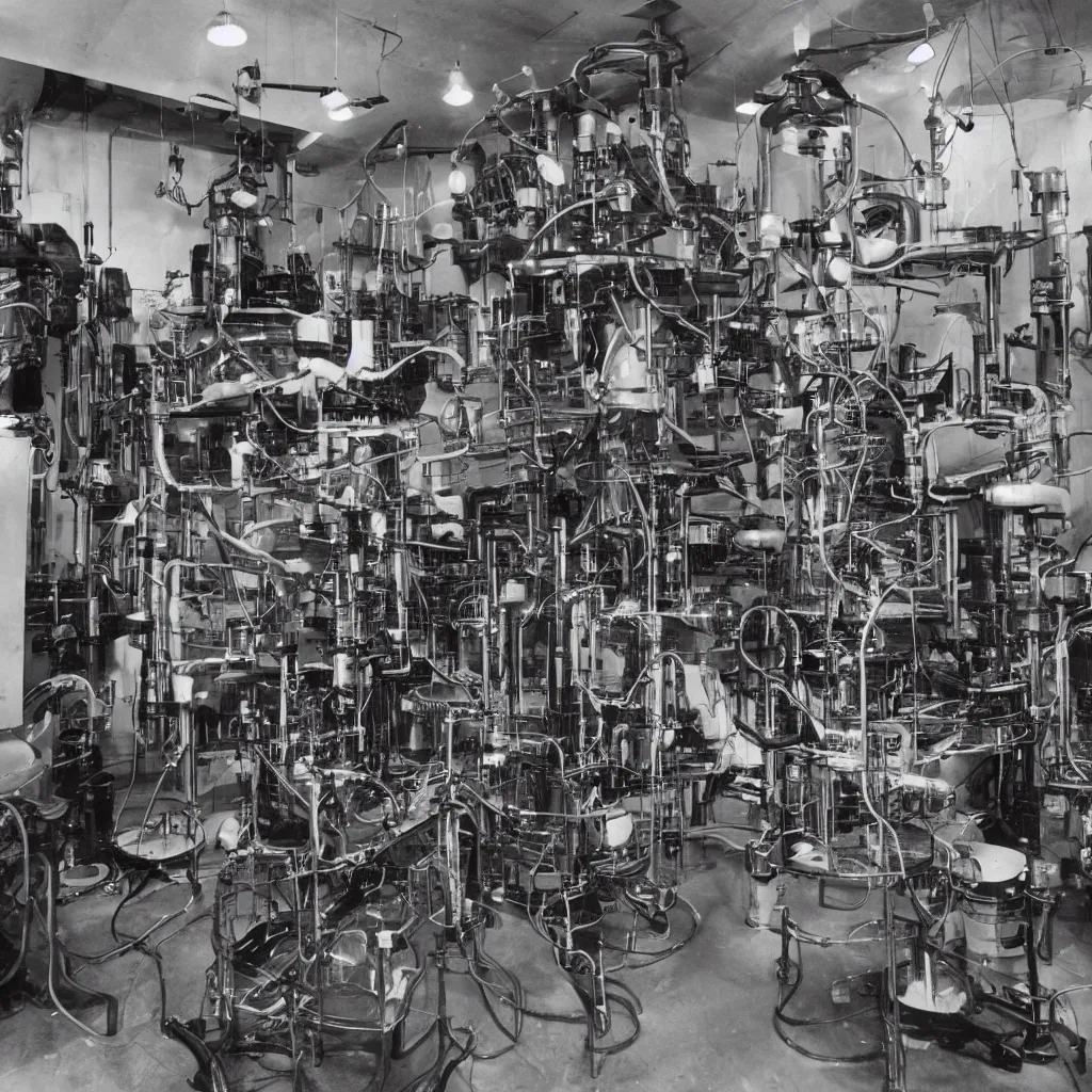 Image similar to interior photo of alien laboratory with strange devices