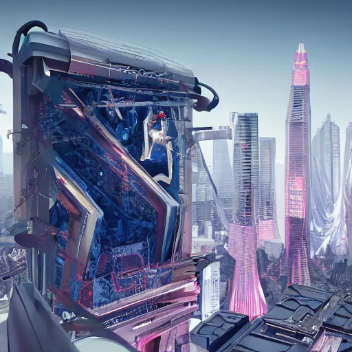 Image similar to sci-fi motherboard structure on the coronation of napoleon painting and digital billboard in the middle, unreal engine 5, keyshot, octane, artstation trending, ultra high detail, ultra realistic, cinematic, 8k, 16k, in style of zaha hadid, in style of nanospace Michael Menzelincev, in style of Lee SOUDER, colors in style of the Blade Runner 2049, in plastic, dark, tilt shift,