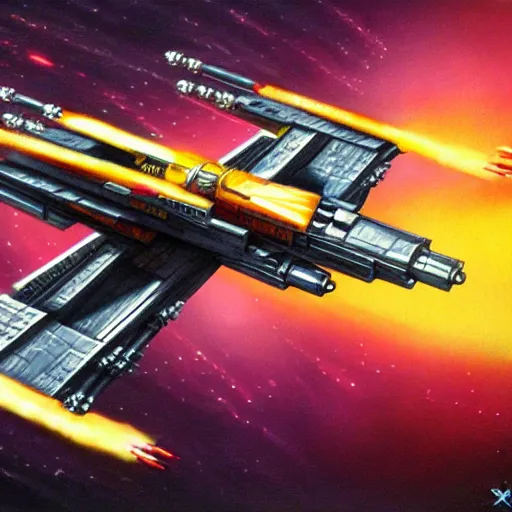 Image similar to x-wing fighter, hyperdetailed, scifi, futurism