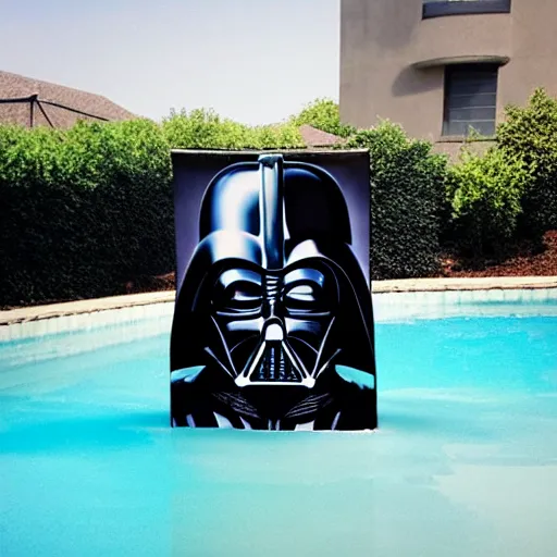 Prompt: Darth Vader in a pool