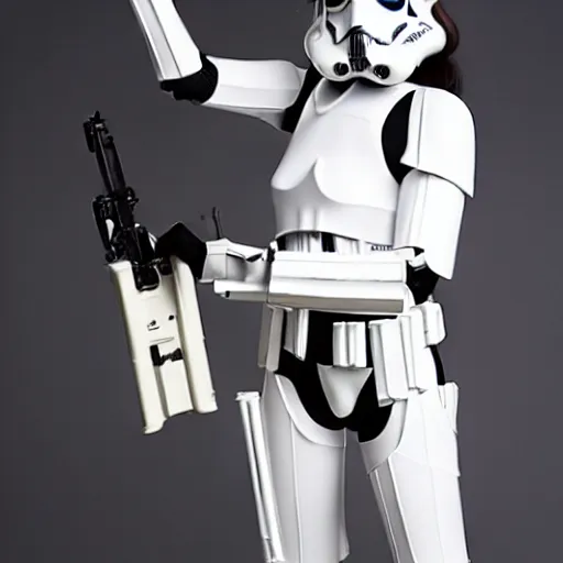 Image similar to beautiful anime girl in a stormtrooper costume