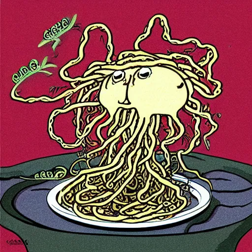 Image similar to attack of the flying spaghetti monster!