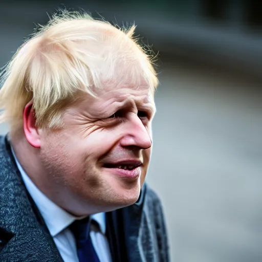 Prompt: A realistic photo of a bald Boris Johnson, m.zuiko 75mm, f 1.8, 1/400, RAW, unedited, 8K, high quality,