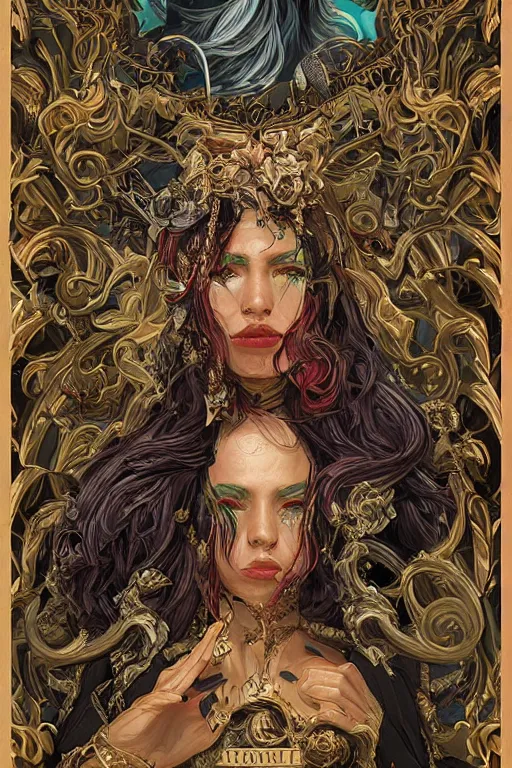 Image similar to cries of oizys, trending on cgsociety, 4 k digital art, intricately defined, complexly detailed, mannerism, [ tarot card ]!!!!!