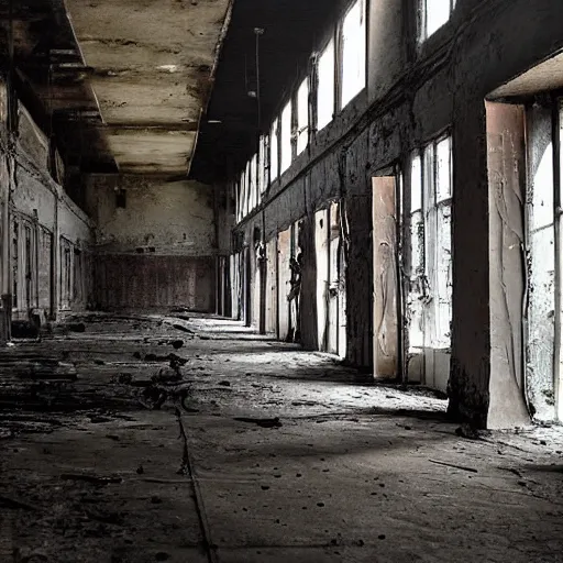 Image similar to the backrooms, the eerie forlorn atmosphere of a place that's usually bustling with people but is now abandoned and quiet