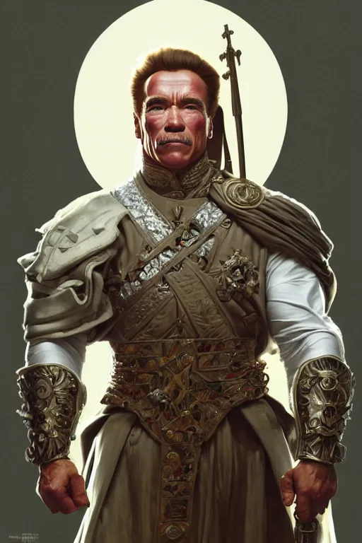 Prompt: arnold schwarzenegger as a member of the teutonic order, fantasy, intricate, elegant, artstation, concept art, smooth, sharp focus by huang guangjian and gil elvgren and sachin teng, 8 k