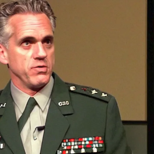 Prompt: Jordan Peterson Wermacht General, doing an angry pitch