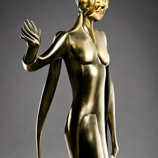 Image similar to sculpture of cate blanchett, metropolis